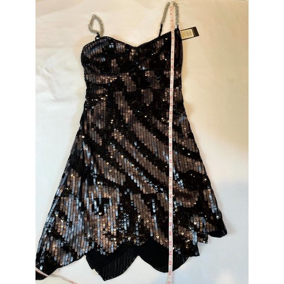 NWT Akira Black Label Women Sequin Beaded Party Cocktail Mini Dress Size Small - Picture 6 of 10